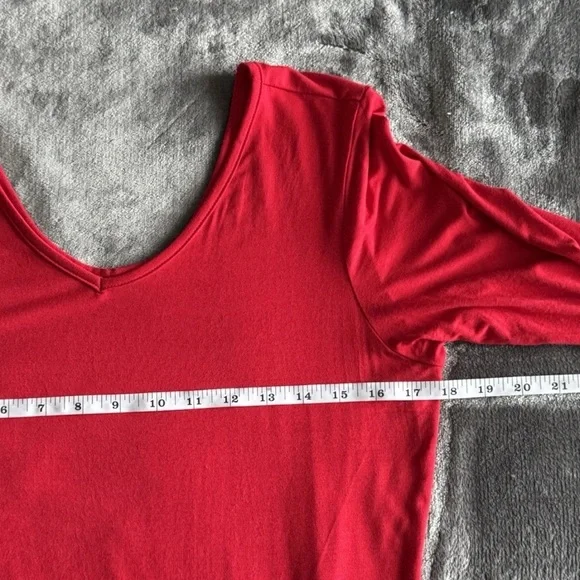 Albion The Merry Jumpsuit XS Red Bamboo V-neck Jersey Lounge Wear Long Sleeve - Picture 2 of 5